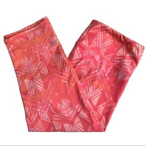 ALO YOGA Orange & Pink Capri Leggings Cropped Printed Coral Woman’s Sz M